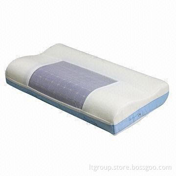 Thermo gel pillow with lavender fragrance, air channel cut for foam, airholes